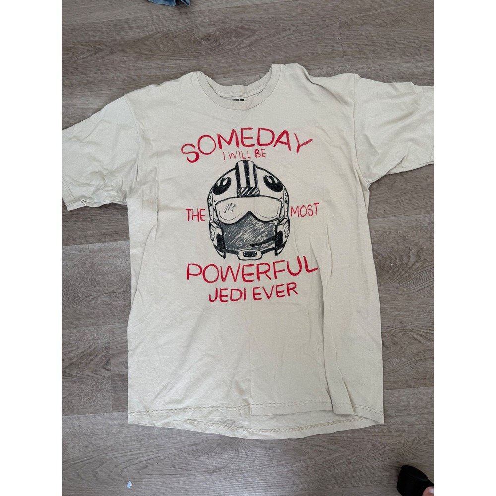 Star Wars We Love Fine Jedi Pilot Helmet Graphic T-Shirt Cream Mens XL